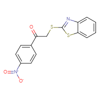 Chemical structure of 2-(1,3-benzothiazol-2-ylsulfanyl)-1-(4-nitrophenyl)ethan-1-one - CSSB00046123776