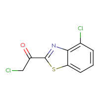 Chemical structure of 2-chloro-1-(4-chloro-1,3-benzothiazol-2-yl)ethan-1-one - CSSB00010253362