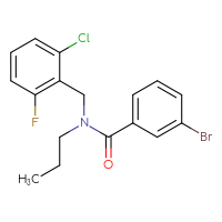 Chemical structure of 3-bromo-N-[(2-chloro-6-fluorophenyl)methyl]-N-propylbenzamide - CSSB14470283082
