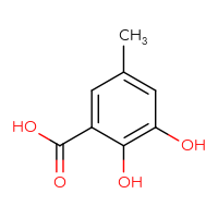 Chemical structure of 2,3-dihydroxy-5-methylbenzoic acid - CSSB00000084384