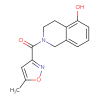 Chemical structure of 2-(5-methyl-1,2-oxazole-3-carbonyl)-1,2,3,4-tetrahydroisoquinolin-5-ol - CSSB00062471863