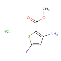 Chemical structure of methyl 3-amino-5-iodothiophene-2-carboxylate hydrochloride - CSSB00015200207