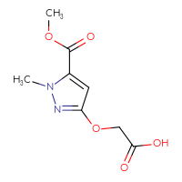 Chemical structure of 2-{[5-(methoxycarbonyl)-1-methyl-1H-pyrazol-3-yl]oxy}acetic acid - CSSB21069361553