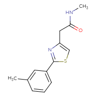 Chemical structure of N-methyl-2-[2-(3-methylphenyl)-1,3-thiazol-4-yl]acetamide - CSSB00103396737