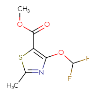 Chemical structure of methyl 4-(difluoromethoxy)-2-methyl-1,3-thiazole-5-carboxylate - CSSB14965983983
