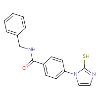 Chemical structure of N-benzyl-4-(2-sulfanyl-1H-imidazol-1-yl)benzamide - CSSB00000048006