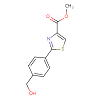 Chemical structure of methyl 2-[4-(hydroxymethyl)phenyl]-1,3-thiazole-4-carboxylate - CSSB00103158843