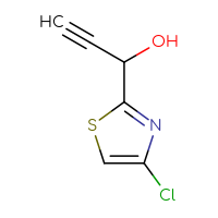 Chemical structure of 1-(4-chloro-1,3-thiazol-2-yl)prop-2-yn-1-ol - CSSB02125726492