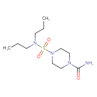 Chemical structure of 4-(dipropylsulfamoyl)piperazine-1-carboxamide - CSSB00063406259