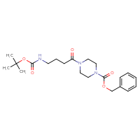 Chemical structure of benzyl 4-(4-{[(tert-butoxy)carbonyl]amino}butanoyl)piperazine-1-carboxylate - CSSB00113815777