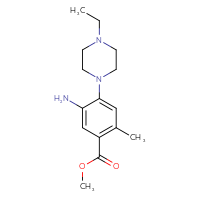 Chemical structure of methyl 5-amino-4-(4-ethylpiperazin-1-yl)-2-methylbenzoate - CSSB02495350775