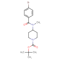 Chemical structure of tert-butyl 4-(N-methyl-4-bromobenzamido)piperidine-1-carboxylate - CSSB00326578237
