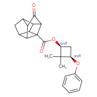 Chemical structure of rac-(1R,3S)-2,2-dimethyl-3-phenoxycyclobutyl 10-oxopentacyclo[5.3.0.0²,⁵.0³,⁹.0⁴,⁸]decane-3-carboxylate - CSSB20620679764
