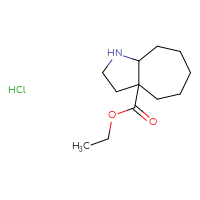 Chemical structure of ethyl decahydrocyclohepta[b]pyrrole-3a-carboxylate hydrochloride - CSSB06741650178
