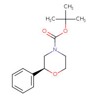 Chemical structure of tert-butyl (2S)-2-phenylmorpholine-4-carboxylate - CSSB00010413857