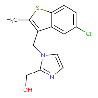 Chemical structure of {1-[(5-chloro-2-methyl-1-benzothiophen-3-yl)methyl]-1H-imidazol-2-yl}methanol - CSSS06720642052