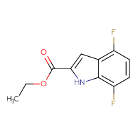 Chemical structure of ethyl 4,7-difluoro-1H-indole-2-carboxylate - CSSB00011299568