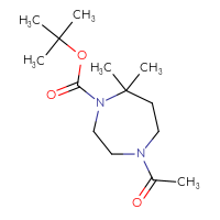 Chemical structure of tert-butyl 4-acetyl-7,7-dimethyl-1,4-diazepane-1-carboxylate - CSSB06848112431