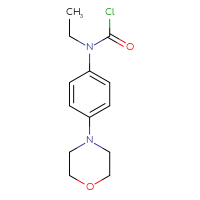 Chemical structure of N-ethyl-N-[4-(morpholin-4-yl)phenyl]carbamoyl chloride - CSSB06285750483