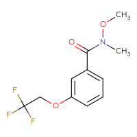 Chemical structure of N-methoxy-N-methyl-3-(2,2,2-trifluoroethoxy)benzamide - CSSB02004626127