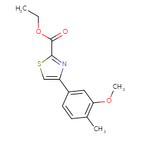Chemical structure of ethyl 4-(3-methoxy-4-methylphenyl)-1,3-thiazole-2-carboxylate - CSSB06590387077