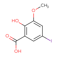 Chemical structure of 2-hydroxy-5-iodo-3-methoxybenzoic acid - CSSB00010164189