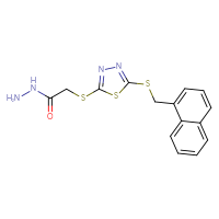 Chemical structure of 2-[(5-{[(naphthalen-1-yl)methyl]sulfanyl}-1,3,4-thiadiazol-2-yl)sulfanyl]acetohydrazide - CSSB00000689579