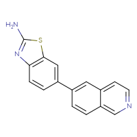 Chemical structure of 6-(isoquinolin-6-yl)-1,3-benzothiazol-2-amine - CSSB06717889740