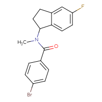 Chemical structure of 4-bromo-N-(5-fluoro-2,3-dihydro-1H-inden-1-yl)-N-methylbenzamide - CSSB15263631808