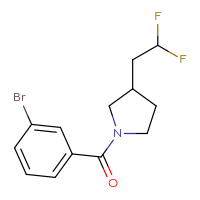 Chemical structure of 1-(3-bromobenzoyl)-3-(2,2-difluoroethyl)pyrrolidine - CSSB00110564422
