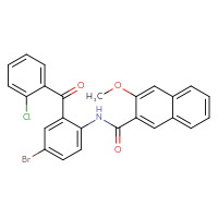 Chemical structure of N-[4-bromo-2-(2-chlorobenzoyl)phenyl]-3-methoxynaphthalene-2-carboxamide - CSSB00028089077