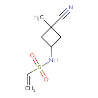 Chemical structure of N-(3-cyano-3-methylcyclobutyl)ethene-1-sulfonamide - CSMB21332099935