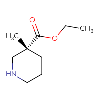 Chemical structure of ethyl (3R)-3-methylpiperidine-3-carboxylate - CSSB00009877187
