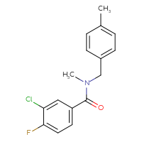 Chemical structure of 3-chloro-4-fluoro-N-methyl-N-[(4-methylphenyl)methyl]benzamide - CSSB02035226420