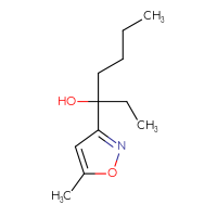 Chemical structure of 3-(5-methyl-1,2-oxazol-3-yl)heptan-3-ol - CSSB20844777757