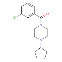 Chemical structure of 1-(3-chlorobenzoyl)-4-cyclopentylpiperazine - CSSB00104271610