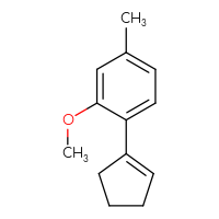 Chemical structure of 1-(cyclopent-1-en-1-yl)-2-methoxy-4-methylbenzene - CSSB02348413205