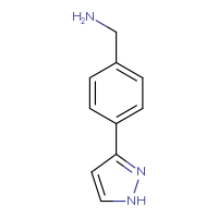 Chemical structure of 1-[4-(1H-pyrazol-3-yl)phenyl]methanamine - CSSB00000045672