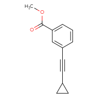 Chemical structure of methyl 3-(2-cyclopropylethynyl)benzoate - CSSB06360085442