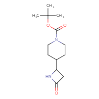 Chemical structure of tert-butyl 4-(4-oxoazetidin-2-yl)piperidine-1-carboxylate - CSSB00118585615