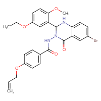 Chemical structure of N-[6-bromo-2-(5-ethoxy-2-methoxyphenyl)-4-oxo-1,2,3,4-tetrahydroquinazolin-3-yl]-4-(prop-2-en-1-yloxy)benzamide - CSSB00121677431