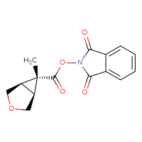 Chemical structure of 1,3-dioxo-2,3-dihydro-1H-isoindol-2-yl (1R,5S,6S)-6-methyl-3-oxabicyclo[3.1.0]hexane-6-carboxylate - CSSB09895394962