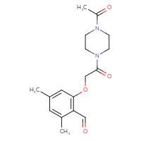 Chemical structure of 2-[2-(4-acetylpiperazin-1-yl)-2-oxoethoxy]-4,6-dimethylbenzaldehyde - CSSB21414461663