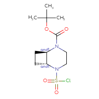 Chemical structure of rac-tert-butyl (1R,6R)-5-(chlorosulfonyl)-2,5-diazabicyclo[4.2.0]octane-2-carboxylate - CSSB06748604391