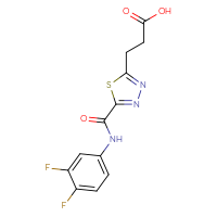 Chemical structure of 3-{5-[(3,4-difluorophenyl)carbamoyl]-1,3,4-thiadiazol-2-yl}propanoic acid - CSSB00020596343