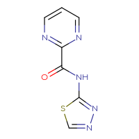 Chemical structure of N-(1,3,4-thiadiazol-2-yl)pyrimidine-2-carboxamide - CSSB01991333204