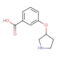 Chemical structure of 3-(pyrrolidin-3-yloxy)benzoic acid - CSSB00010246314