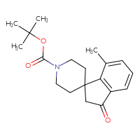 Chemical structure of tert-butyl 7-methyl-3-oxo-2,3-dihydrospiro[indene-1,4'-piperidine]-1'-carboxylate - CSSB00010062911