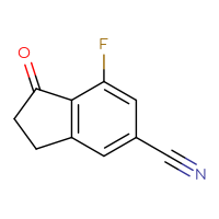 Chemical structure of 7-fluoro-1-oxo-2,3-dihydro-1H-indene-5-carbonitrile - CSSB00009860657