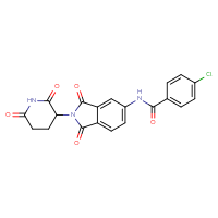Chemical structure of 4-chloro-N-[2-(2,6-dioxopiperidin-3-yl)-1,3-dioxo-2,3-dihydro-1H-isoindol-5-yl]benzamide - CSSB03531528607